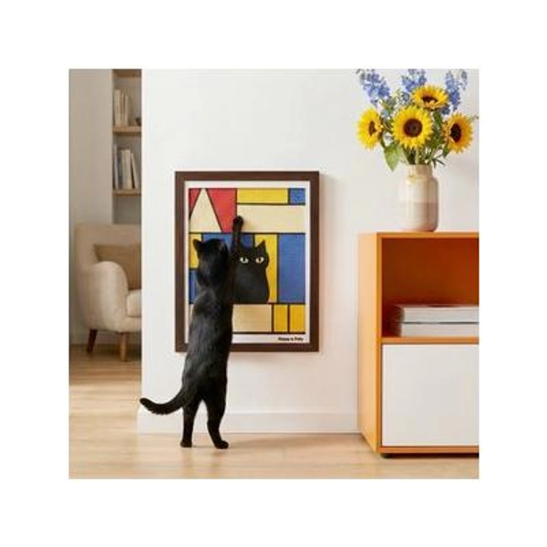 Happy & Polly Wall-Mounted Sisal Artistic Wall Decor Cat Scratcher, Abstract Geometric