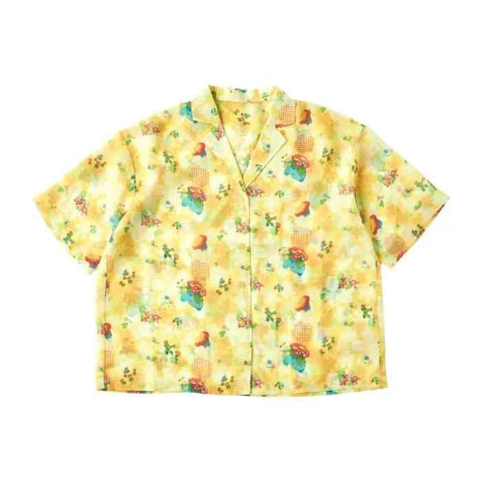 Sheer Open-Collar Shirt Free Size Pokémon Full Bloom