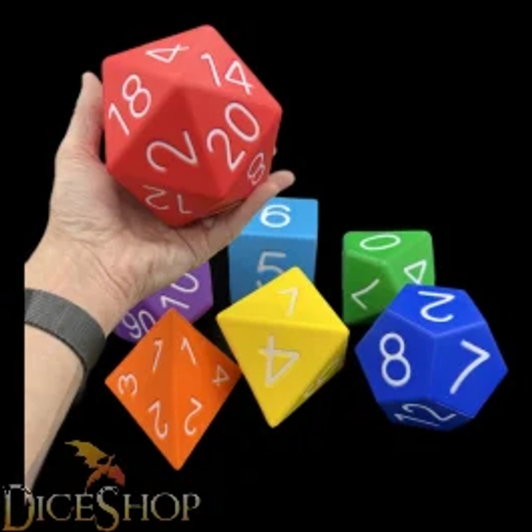 TDSO Foam Rainbow GIGANTIC 100mm 7 Dice Polyset