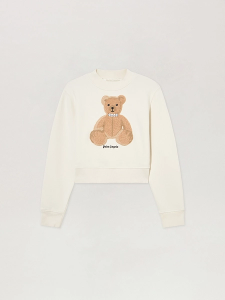 PALM ANGELS Bear Fitted Sweatshirt Woman  Off White Brown
