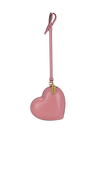 Coach Heart Puffy Bag Charm in Mauve.
