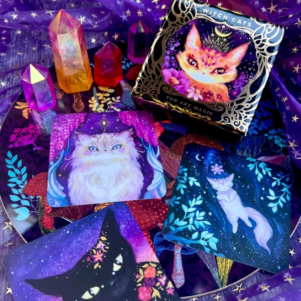 Witch Cats Oracle Deck: Watercolor Art With Magical, Healing Messages - Etsy