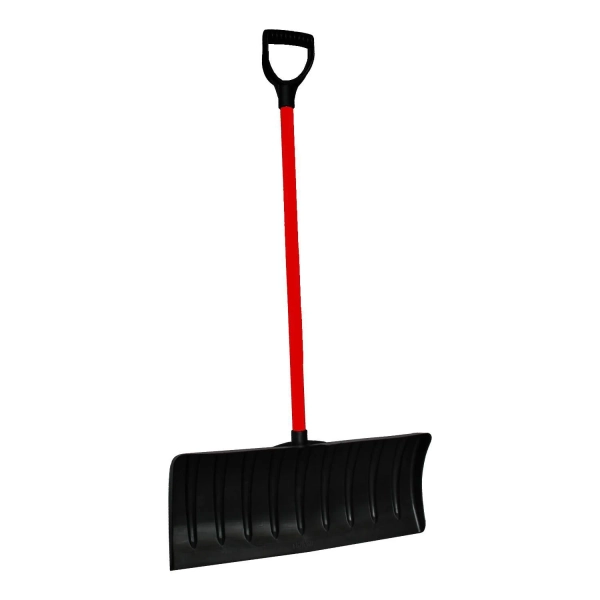 Era Terra, 26" Ergo Snow Pusher, Black Blade, Red Shaft, 26" Pusher Shovel for all your shoveling needs.