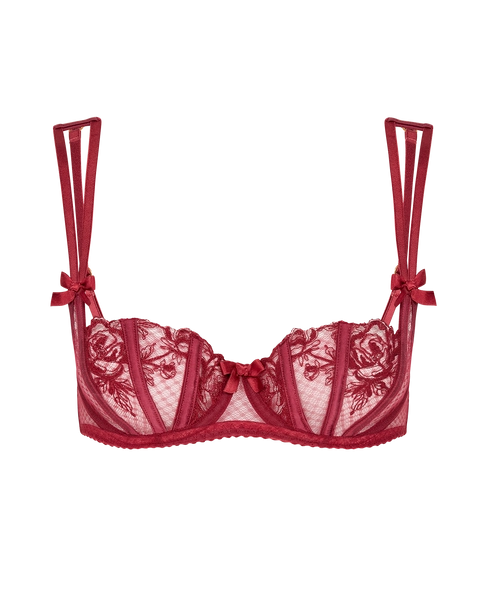 Rosia Balcony Non Padded Bra in Burgundy | By Agent Provocateur