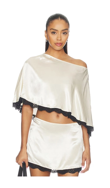 SNDYS Zaley Poncho Top in Cream. - size L