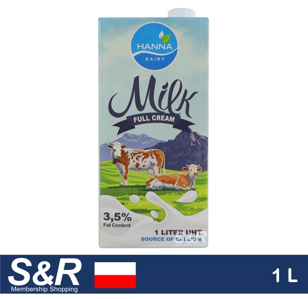 Hanna Dairy UHT Full Cream Milk 1L