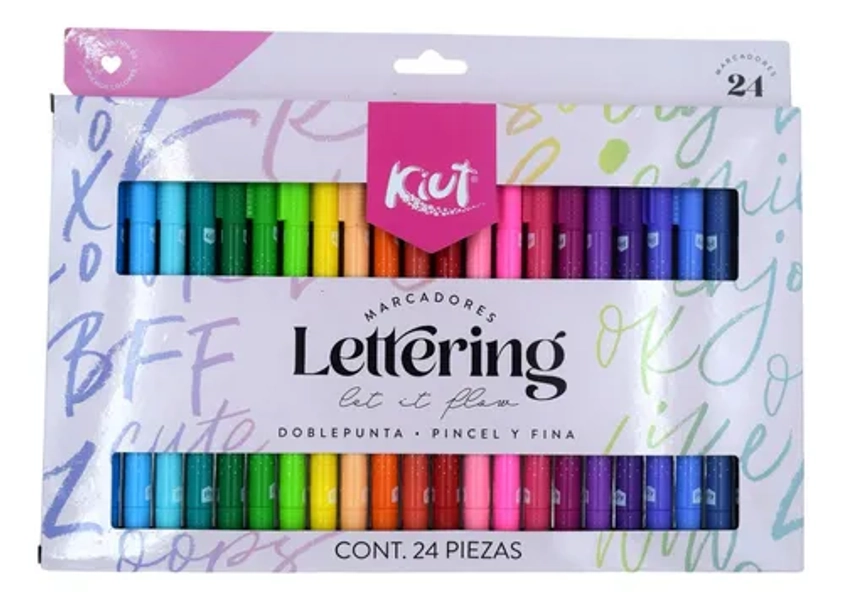 Marcador P/col Punta Delgada Lettering Kiut 24 Piezas