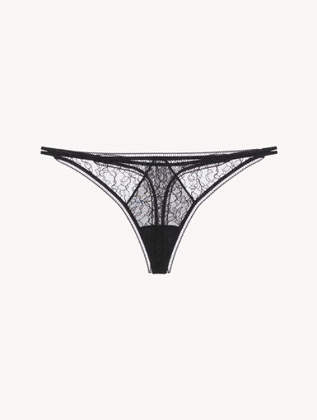 Lace Thong in Onyx