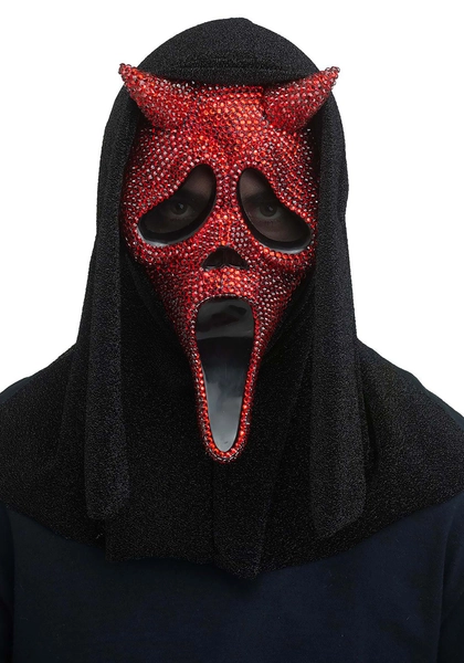 Rhinestone Devil Ghost Face Adult Mask | Scary Masks