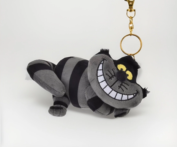 Disney Store Japan CHESHIRE CAT Plush Keychain Glow in the Dark Authentic Black