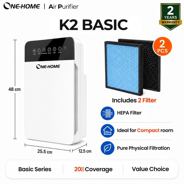 ONE HOME Smart Air Purifier with UV-C Sterilization and HEPA+Activated Carbon Filter