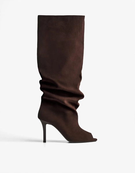Açık stiletto topuklu çizme