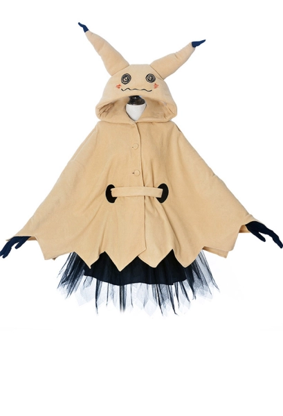 Pikaqu Mimiku Halloween Cloak Dress Costume for Adults
