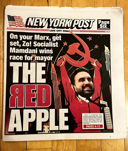 Zohran Mamdani Mayor Win New York City Socialist Marxism NY Post Nov 5 2025