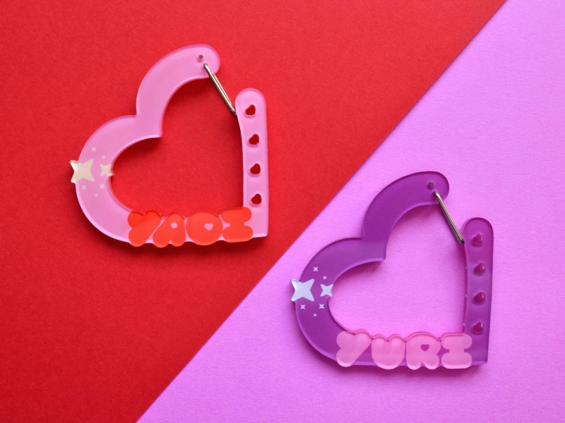 YAOI / YURI Heart Acrylic Carabiners - Etsy UK