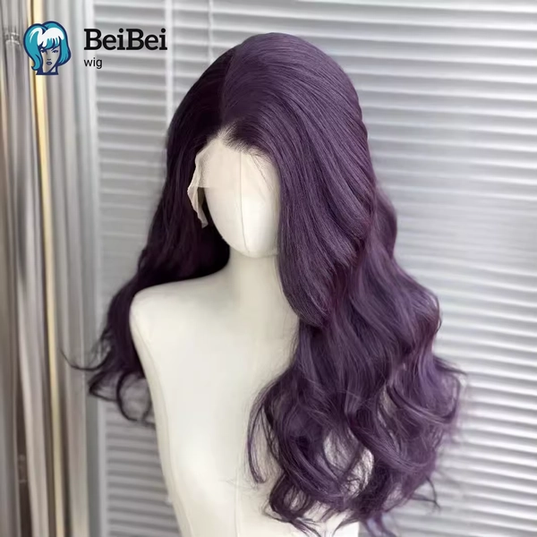 Schwarze Johannisbeer-Lila Perücke 26 Zoll Lange Wellige Lockige Haarperücke Qi Yu Rafayel Lila Synthetische Spitzenperücken für Cosplay Täglichen Gebrauch - AliExpress