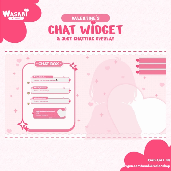 Valentine's Chat Widget & Just Chatting Overlay by WasabiStudio (@WasabiStudio)