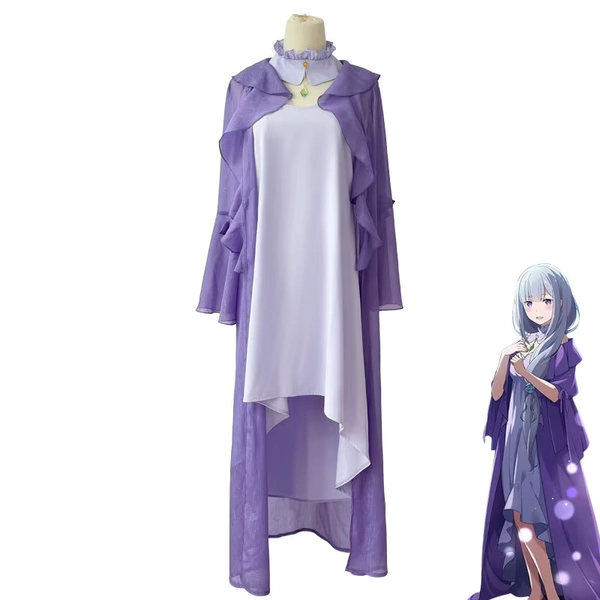 Re0 Emilia Cosplay piżama Re: życie w innym świecie od zera EMT Emiria kostiumy Halloween karnawał koszula nocna Emilia