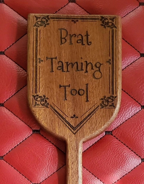 Brat Taming Tool - Sapele Wood Kink BDSM Paddle for Spanking and Impact Play. Slightly Long Spatula Styled Design Very Stingy and Slappy. - Etsy