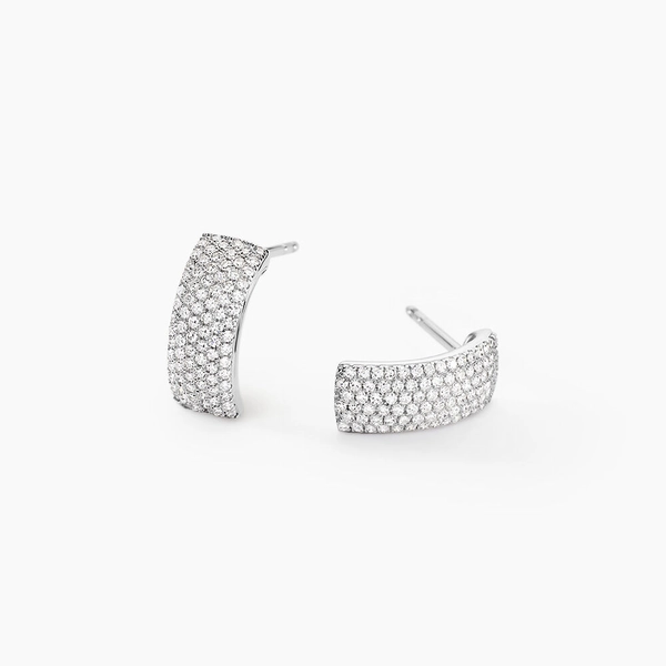 Boucles D'oreilles Puces Charlotte Or Blanc Diamant