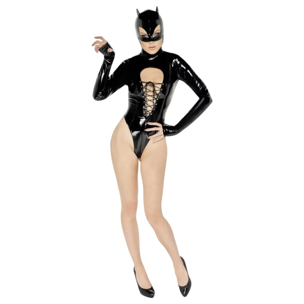 Black Velvet - crna Batwoman body s dugim rukavima - L