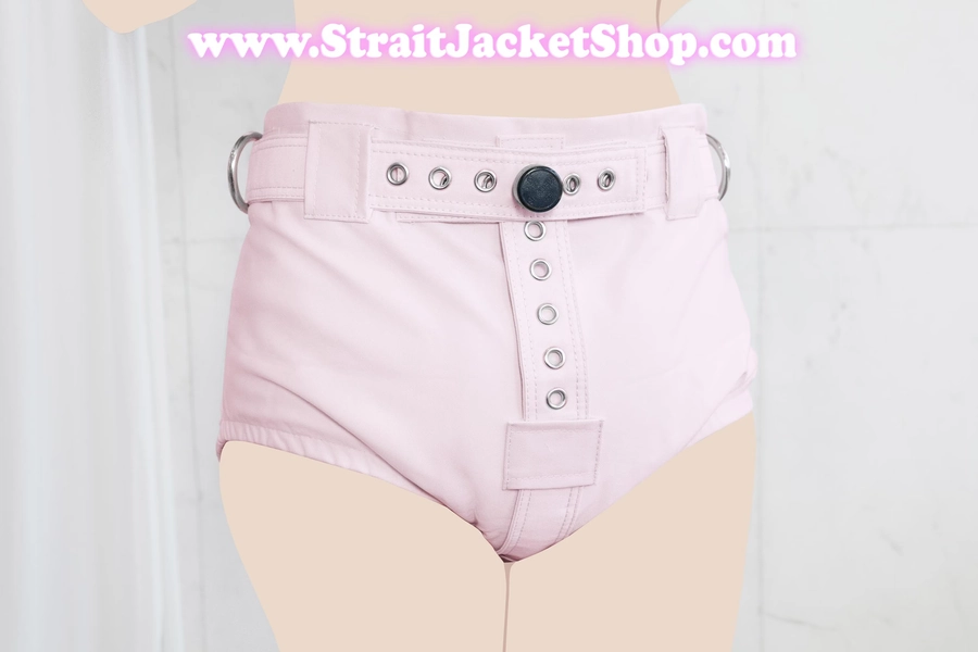 Pink Lockable Diaper Cover Pants - Anti Diaper Removal / Restraining / Segufix Locks / Diaper Cover Costume Underwear