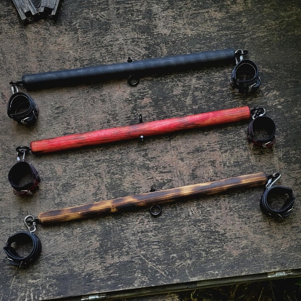 Beautiful and Brutal Handmade Leather Cuffs With Spreader Bar. - Etsy