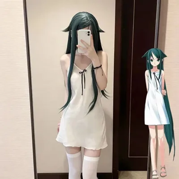 Anime The Song of Saya Saya Cosplay Dress Costume Women White Camisole Skirt Summer Nightgown Carnival Clothes