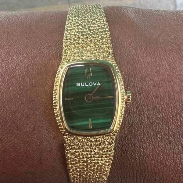 Green Dial Stainless Steel Bracelet Goddess of Time - Malachite 97L184 | Bulova