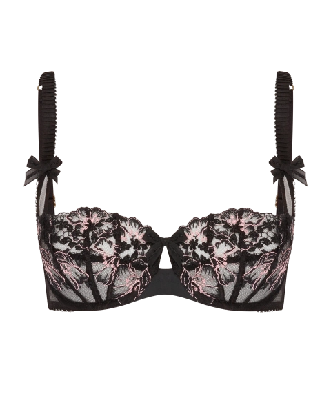 Lana Balcony Non Padded Bra in Black/Pink | By Agent Provocateur