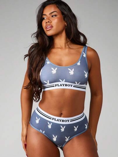 Missguided x Playboy Bralette and Panty Set 