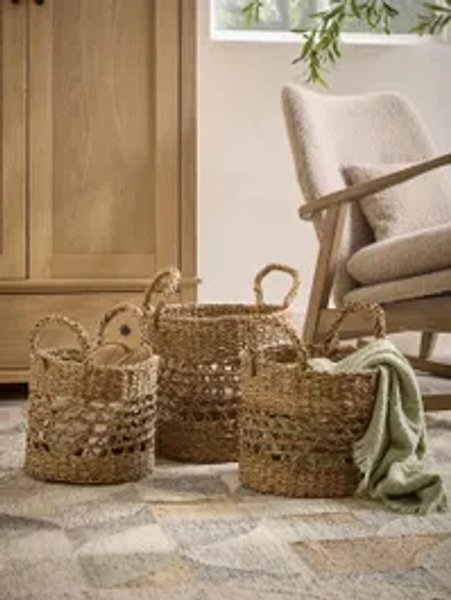 Three Seagrass Baskets