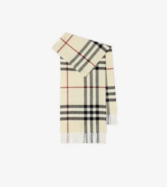 Check Cashmere Scarf in Stone | Burberry® Official
