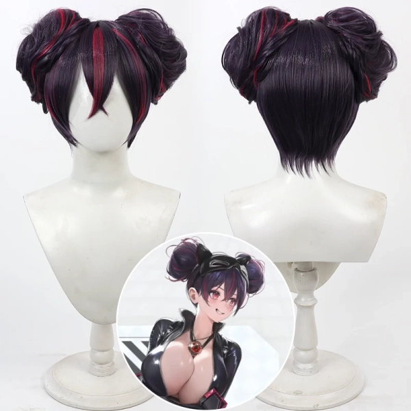 NIKKE: The Goddess Of Victory Quency Cosplay Wig Heat Resistant Synthetic Hair Hot Pink Black Wigs - AliExpress 200000532