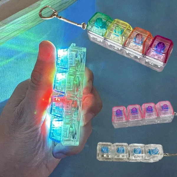 LED Keyboard Keychain Fidget Toy