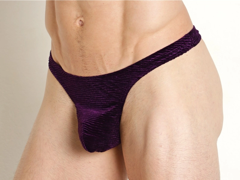 Rick Majors Plush Velvet Thong Plum