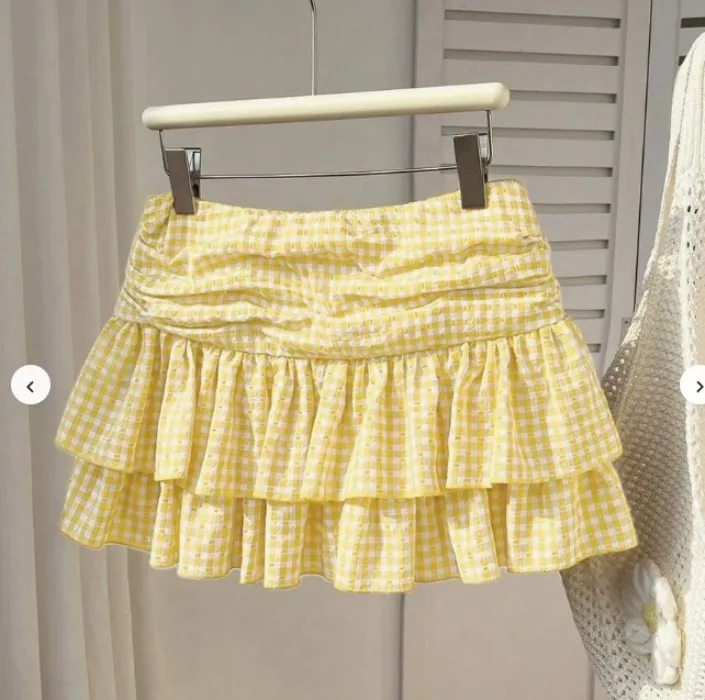 Plaid Yellow Skirt