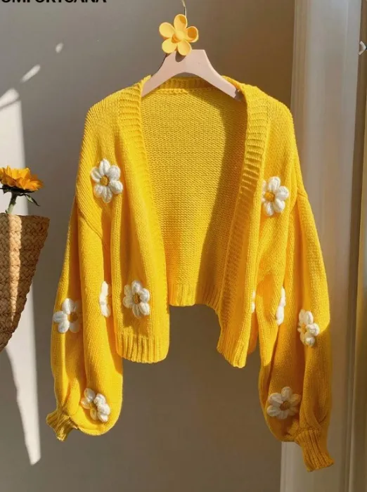 Yellow Flower Cardigan