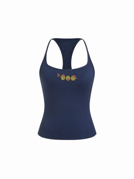 Beaded Embroidery Crop Cami Top