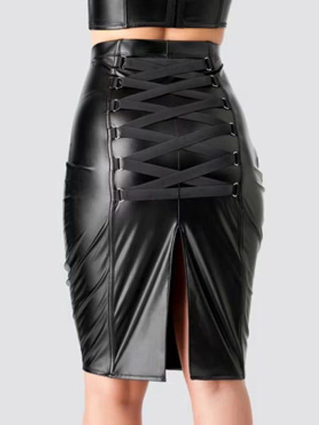 Lovehoney Fierce Black Leather-Look Skirt