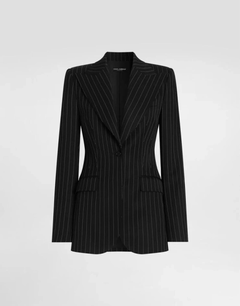 Turlington single-breasted jacket in pinstripe wool D&G