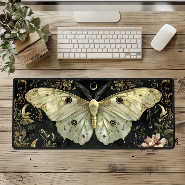 Gothic White Lunar Moth Desk Mat Goth Celestial Luna Butterfly Mouse Pad Botanical Green Witch Mousepad Whimsigoth Office Moon Gift Idea - Etsy Canada