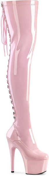 Pleaser - ADORE-3063 Plateau Overknee Laarzen - US 5 - 35 Shoes - Roze