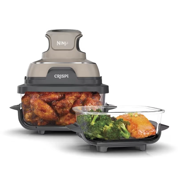 Ninja Crispi® 4-in-1 Portable Glass Air Fryer Cooking System, Stone 
