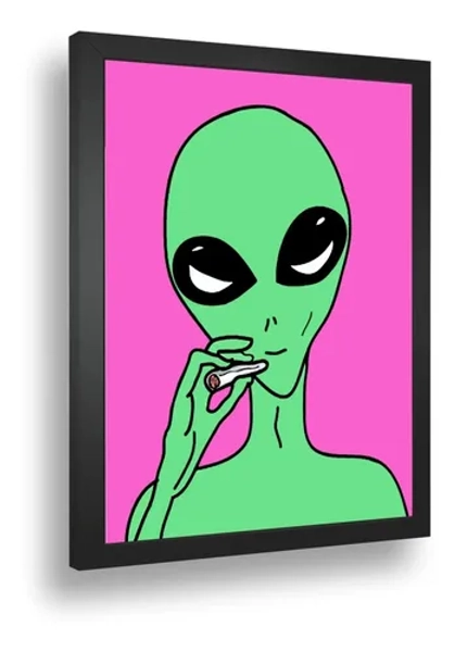 Quadro Decorativ Poste Alien Tumblr Et Weed Extraterrestr A3