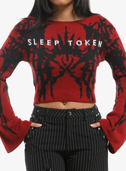 Sleep Token Runes Girls Bell Sleeve Sweater