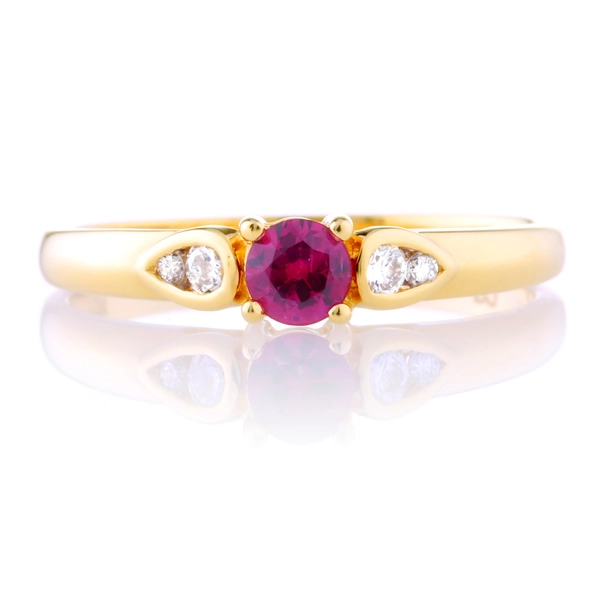 Ruby and Teardrop Diamond Ring - Holdsworth Bros