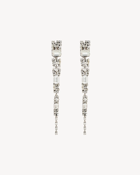 crystal icicle earrings in metal