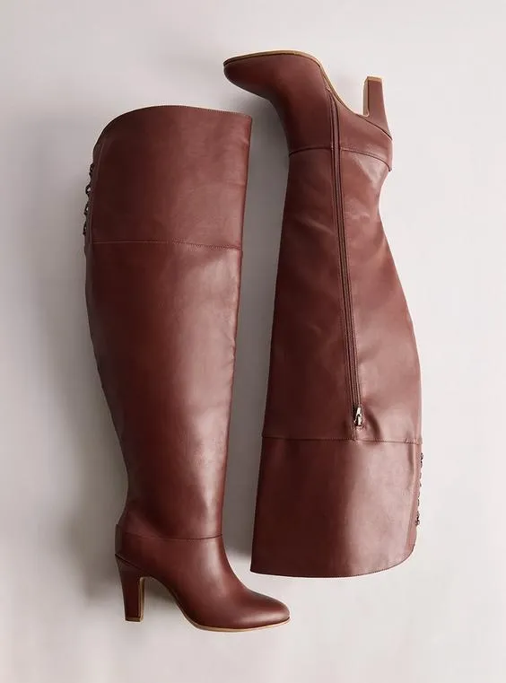 Over the knee brown boots 