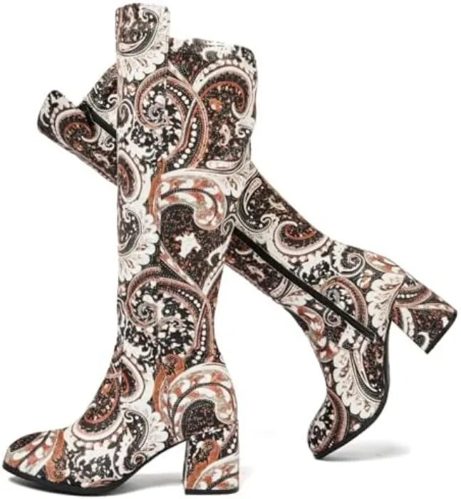 Paisley Go Go boots size 8 